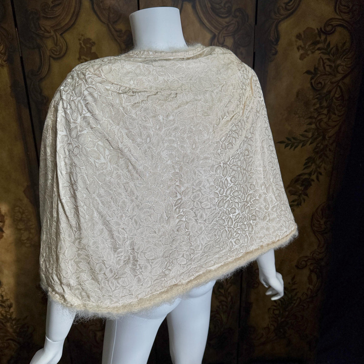 1950s vintage mohair stole wrap, Custom Made evening jacket dinner coat shoulder wrap