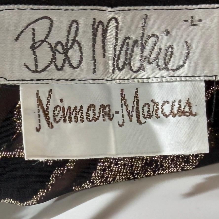 Vintage 1980s BOB MACKIE peignoir set, Sheer black burnout nightgown robe lingerie set