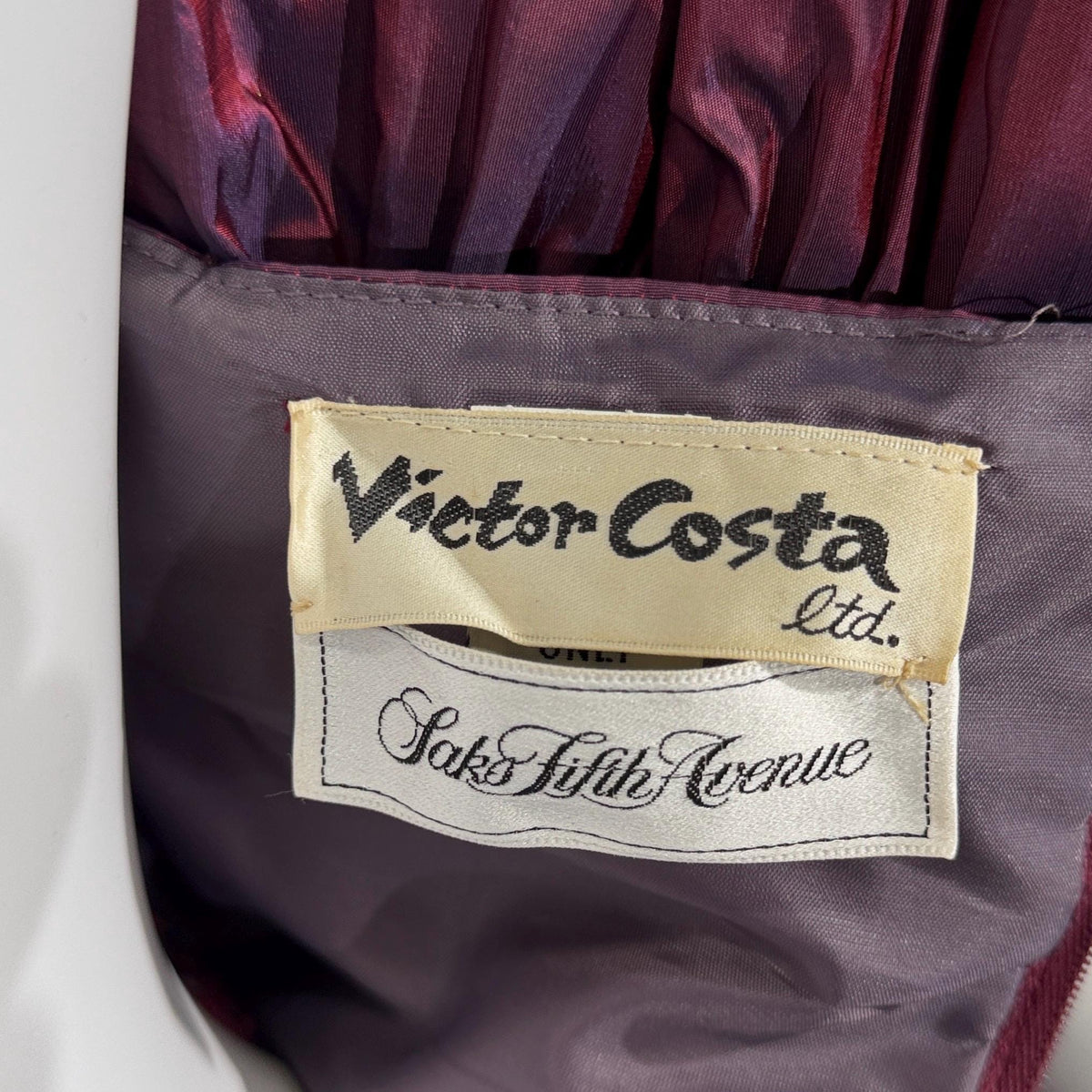 vintage VICTOR COSTA 1980s evening dress gown, SAKS Purple iridescent ball gown
