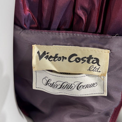 vintage VICTOR COSTA 1980s evening dress gown, SAKS Purple iridescent ball gown