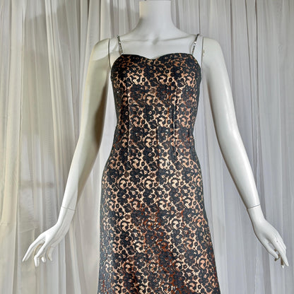 vintage 1950s LILLI DIAMOND Cocktail Dress and Matching coat, Black lace evening dress