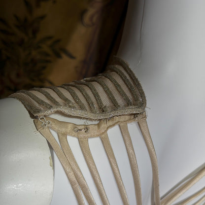 vintage 1990s wedding dress gown, ALFRED ANGELO Champagne Satin Cage Top gown