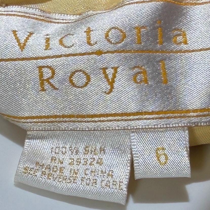 Vintage 1990s VICTORIA ROYAL Slip Dress, Peach floral bias cut silk beaded sheath gown
