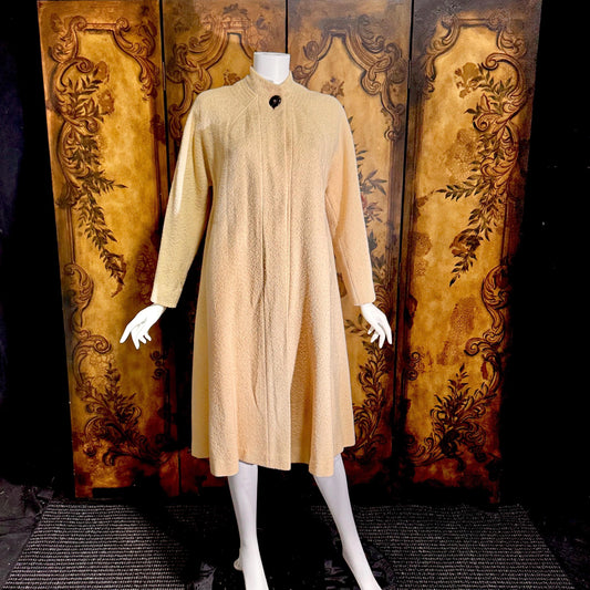 MARKI New York, vintage 1950s swing coat, Custom made toast colored wool dress evening coat