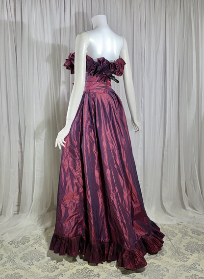 vintage VICTOR COSTA 1980s evening dress gown, SAKS Purple iridescent ball gown