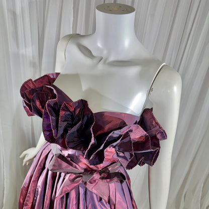 vintage VICTOR COSTA 1980s evening dress gown, SAKS Purple iridescent ball gown