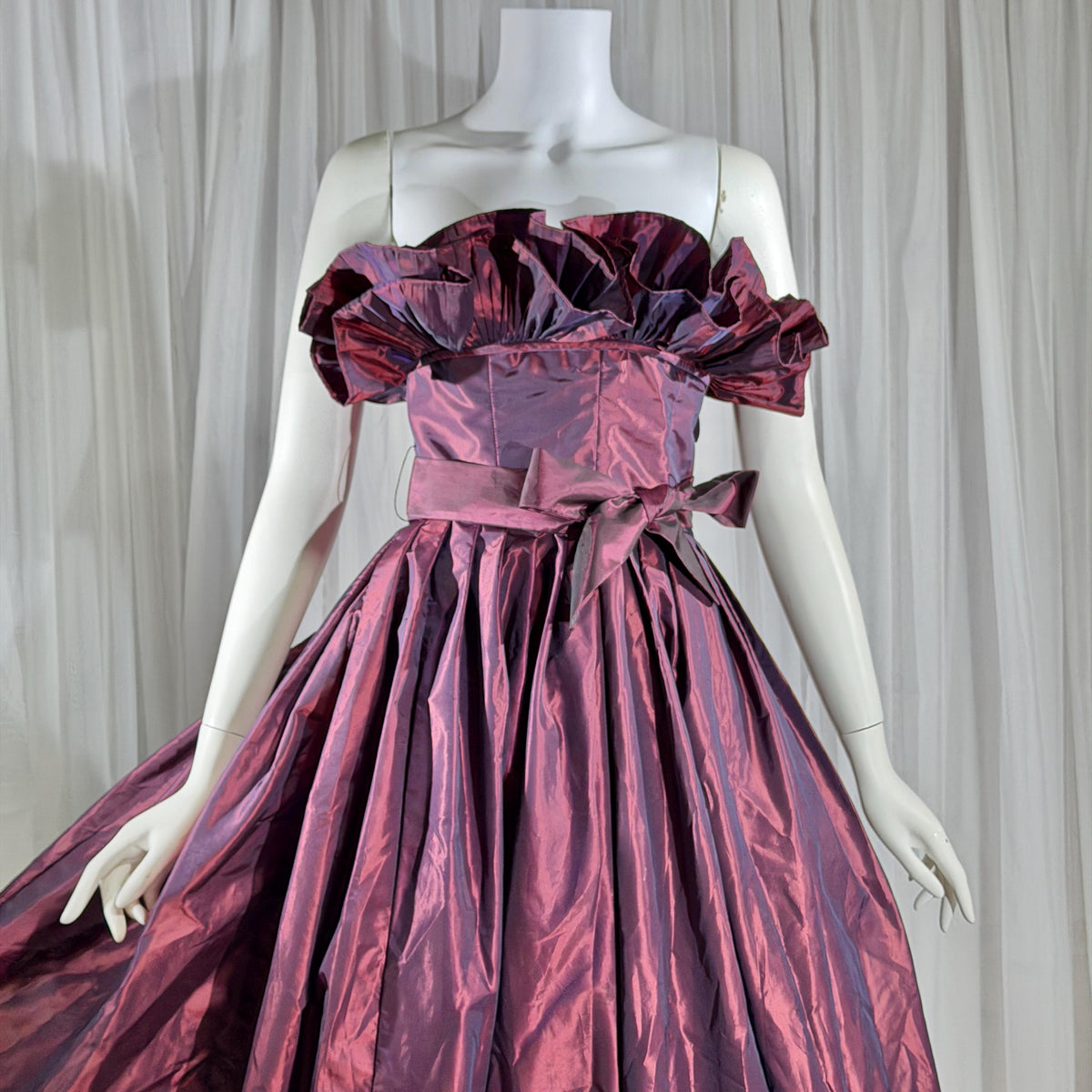 vintage VICTOR COSTA 1980s evening dress gown, SAKS Purple iridescent ball gown