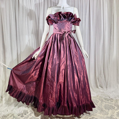 vintage VICTOR COSTA 1980s evening dress gown, SAKS Purple iridescent ball gown