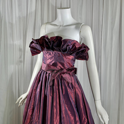 vintage VICTOR COSTA 1980s evening dress gown, SAKS Purple iridescent ball gown