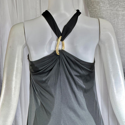 vintage 1970s DONAL BROOKS evening dress, Slinky Black Jersey knit goddess gown, very Halston