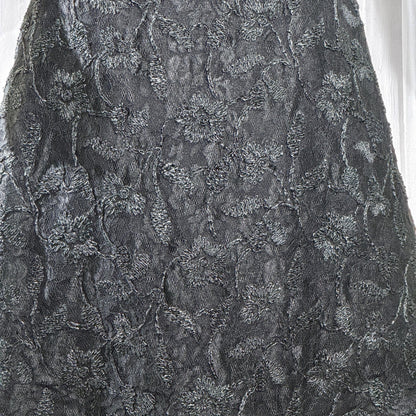 Vintage SCAASI BOUTIQUE cocktail evening dress, Black Off Shoulder Huge Sleeves Party Dress