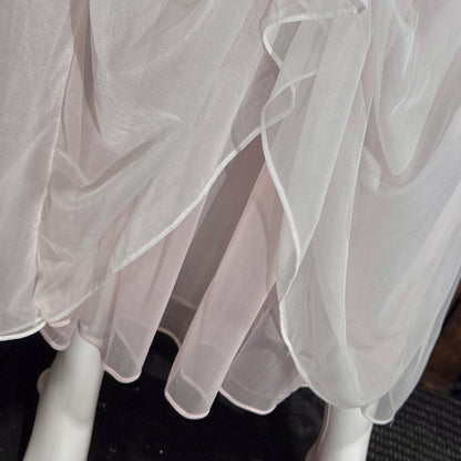 Vintage 1950s nightgown slip dress, CARTER'S Pink Nylon Beaded Lingerie dress