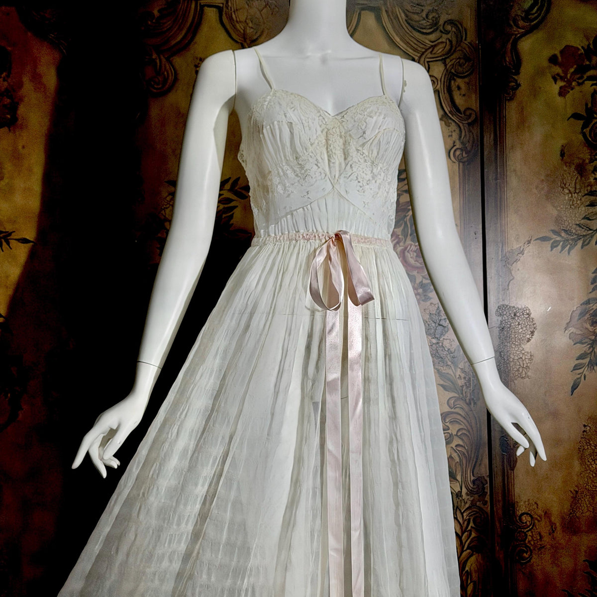 vintage JULIE INC Nightgown robe set, by IRIS ethereal white sheer waffled nylon slip dress dressing gown peignoir set