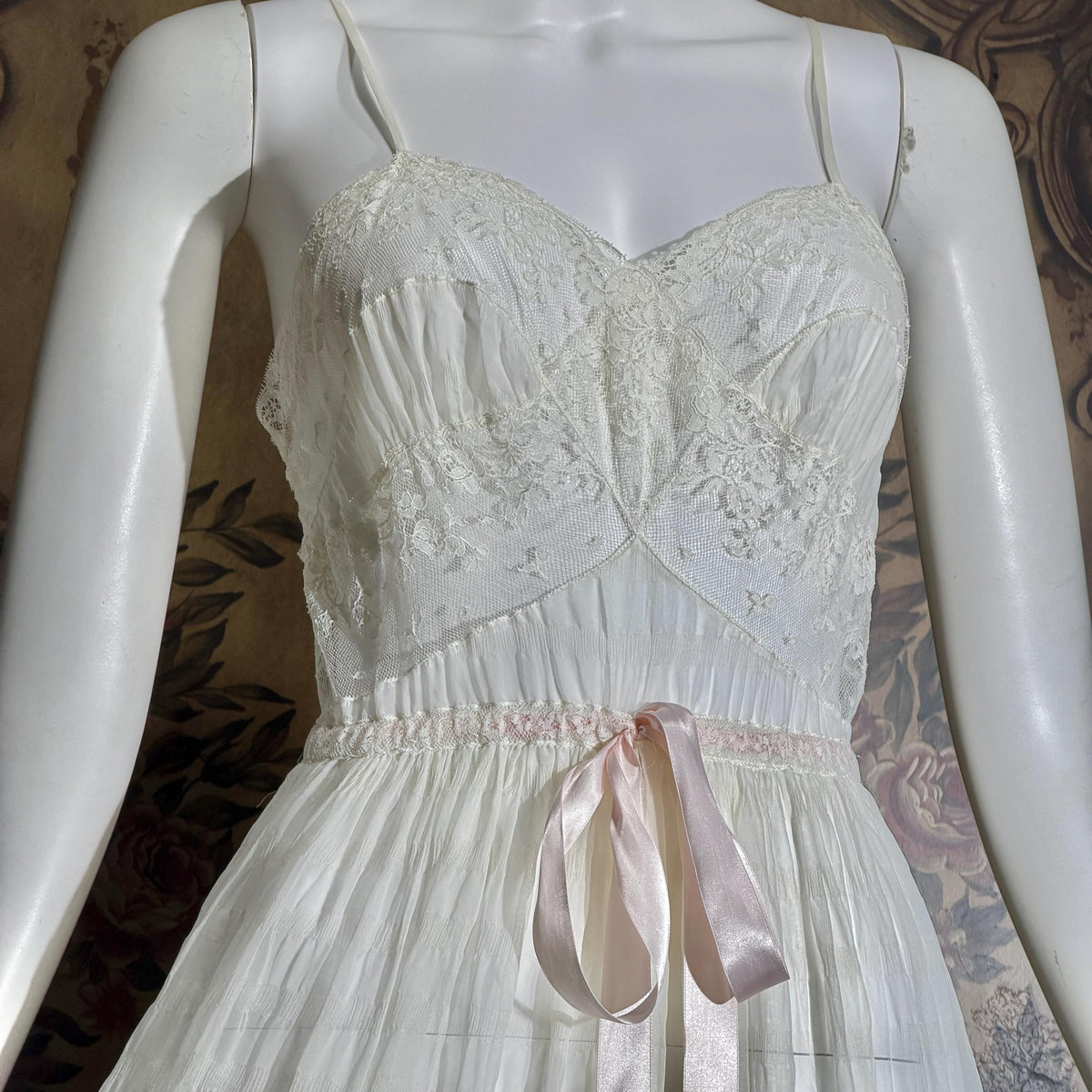 vintage JULIE INC Nightgown robe set, by IRIS ethereal white sheer waffled nylon slip dress dressing gown peignoir set