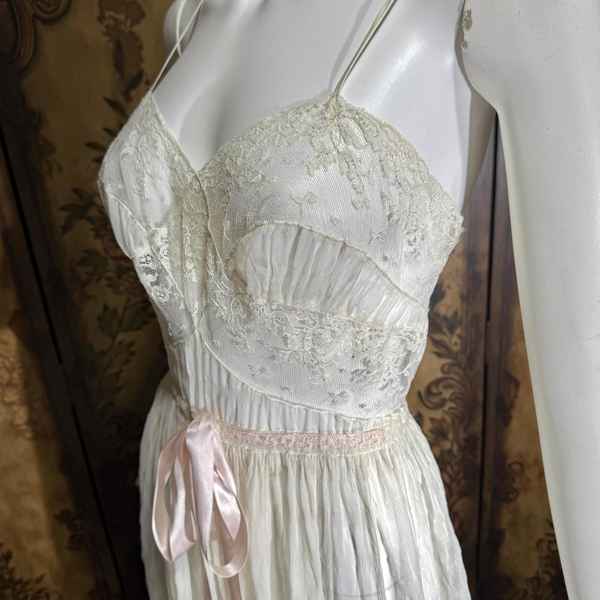 vintage JULIE INC Nightgown robe set, by IRIS ethereal white sheer waffled nylon slip dress dressing gown peignoir set