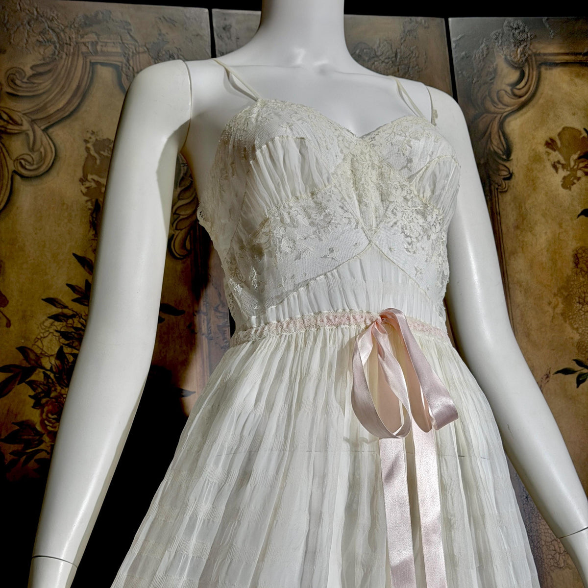 vintage JULIE INC Nightgown robe set, by IRIS ethereal white sheer waffled nylon slip dress dressing gown peignoir set