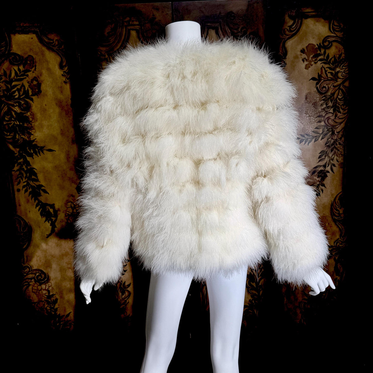 Vintage Marabou feather jacket, 1980s Snowy white evening coat