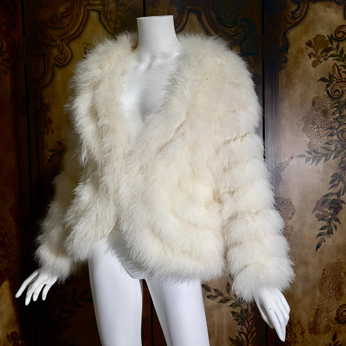 Vintage Marabou feather jacket, 1980s Snowy white evening coat