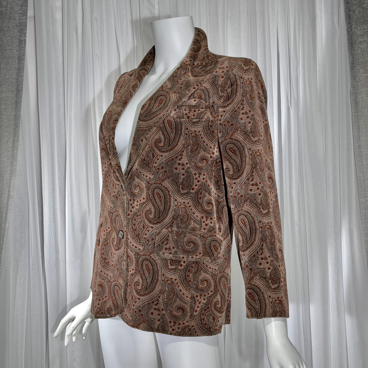 vintage TED LAPIDUS velvet blazer, vintage 1970s cotton velvet paisley jacket
