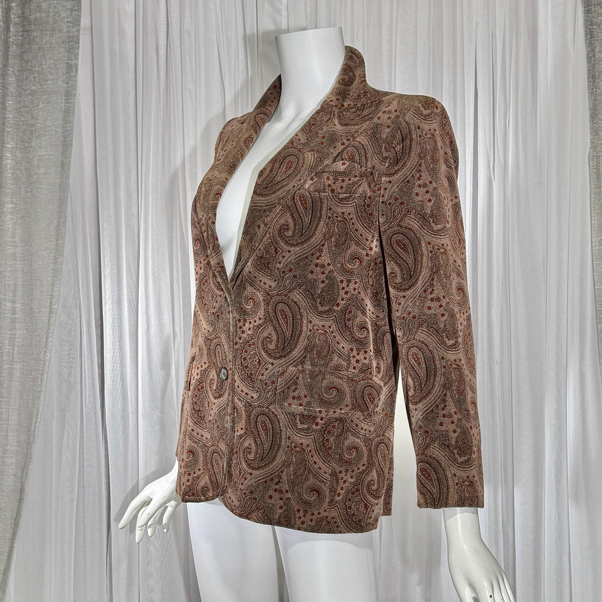 vintage TED LAPIDUS velvet blazer, vintage 1970s cotton velvet paisley jacket