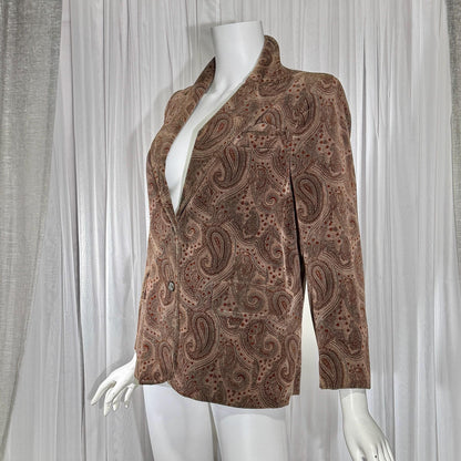 vintage TED LAPIDUS velvet blazer, vintage 1970s cotton velvet paisley jacket