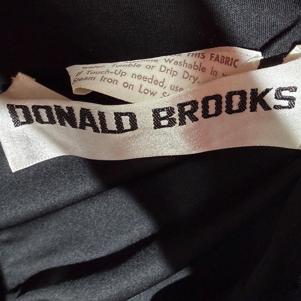 vintage 1970s DONAL BROOKS evening dress, Slinky Black Jersey knit goddess gown, very Halston