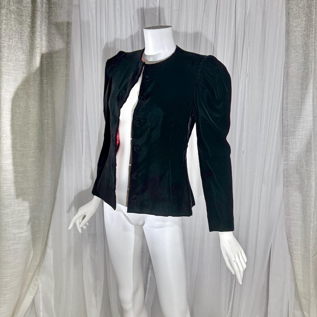 vintage ARNOLD SCAASI COUTURE evening jacket, 1970s black velvet princess cut elegant cocktail blazer