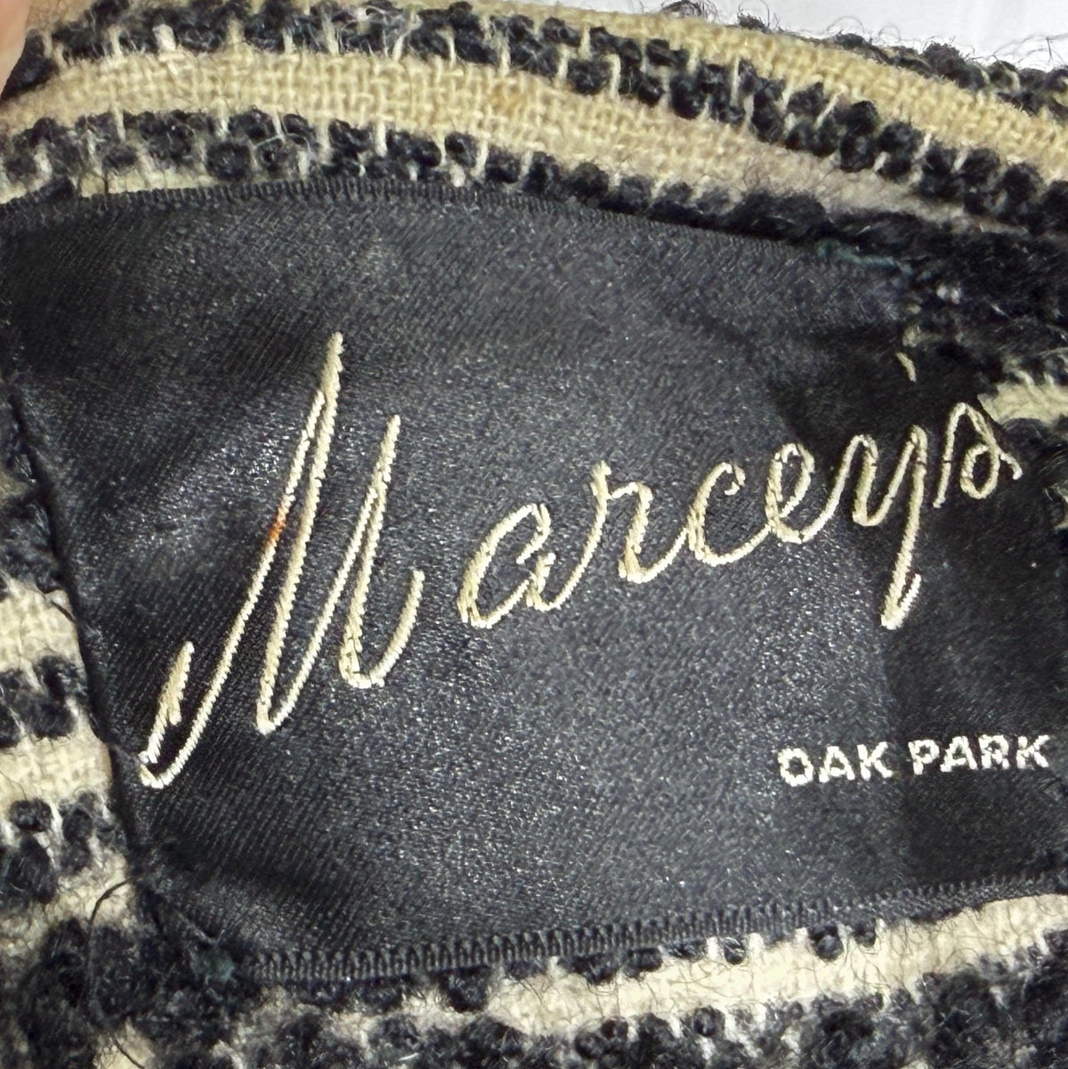 vintage 1940s Winter Coat, MARCEY'S OAK PARK Heavy Black wool Evening Dress Coat