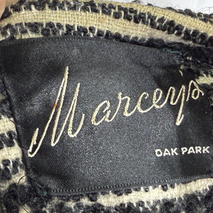 vintage 1940s Winter Coat, MARCEY'S OAK PARK Heavy Black wool Evening Dress Coat