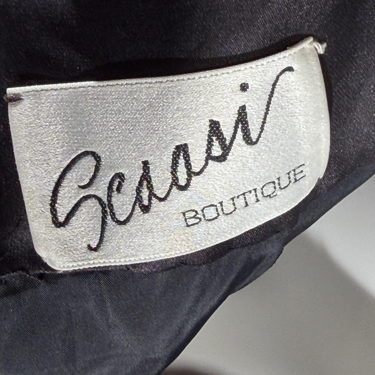 Vintage SCAASI BOUTIQUE cocktail evening dress, Black Off Shoulder Huge Sleeves Party Dress