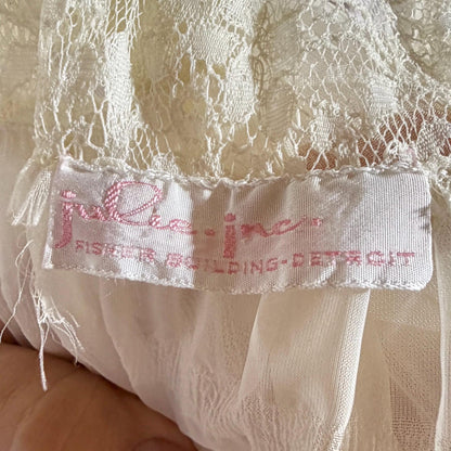 vintage JULIE INC Nightgown robe set, by IRIS ethereal white sheer waffled nylon slip dress dressing gown peignoir set