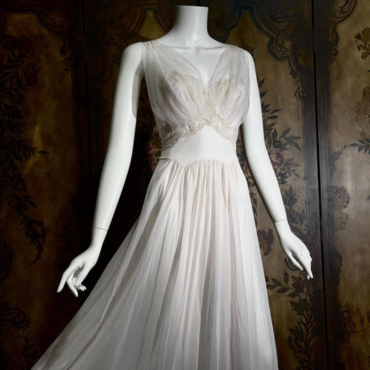 vintage VANITY FAIR 1950s peignoir slip dress set, Powder Pink nylon bridal dressing gown lingerie set