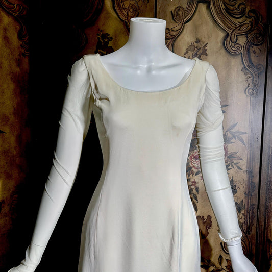 vintage VERA WANG wedding dress gown, 1994 Minimalist Tulle Sleeve Bridal Gown Medium