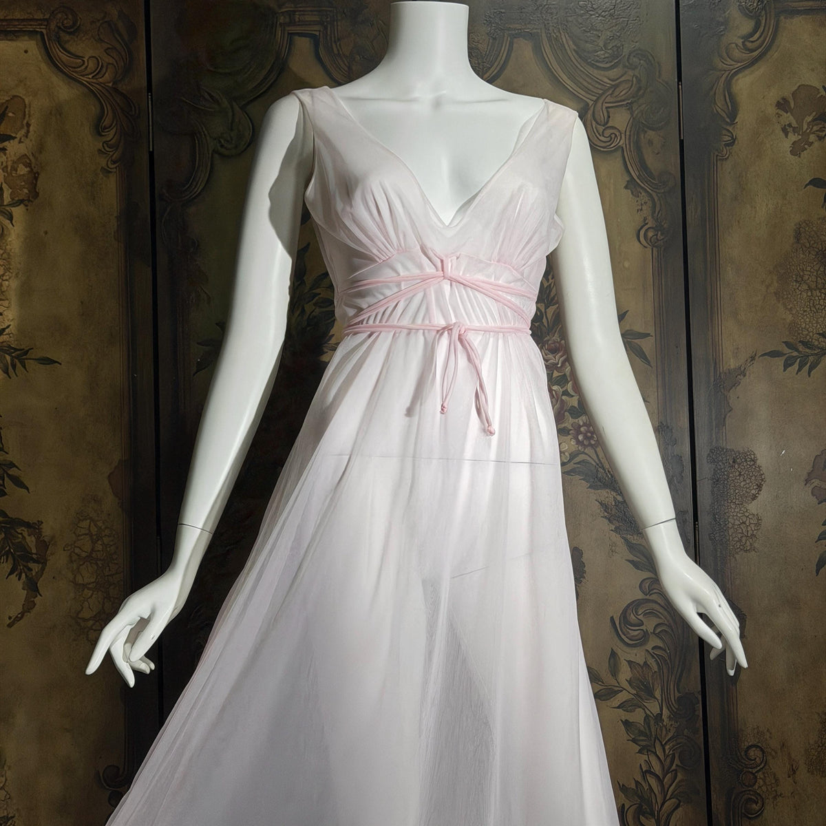 Vintage INTIME nightgown peignoir set, 1960s frothy pink marabou slip dress robe lingerie gown