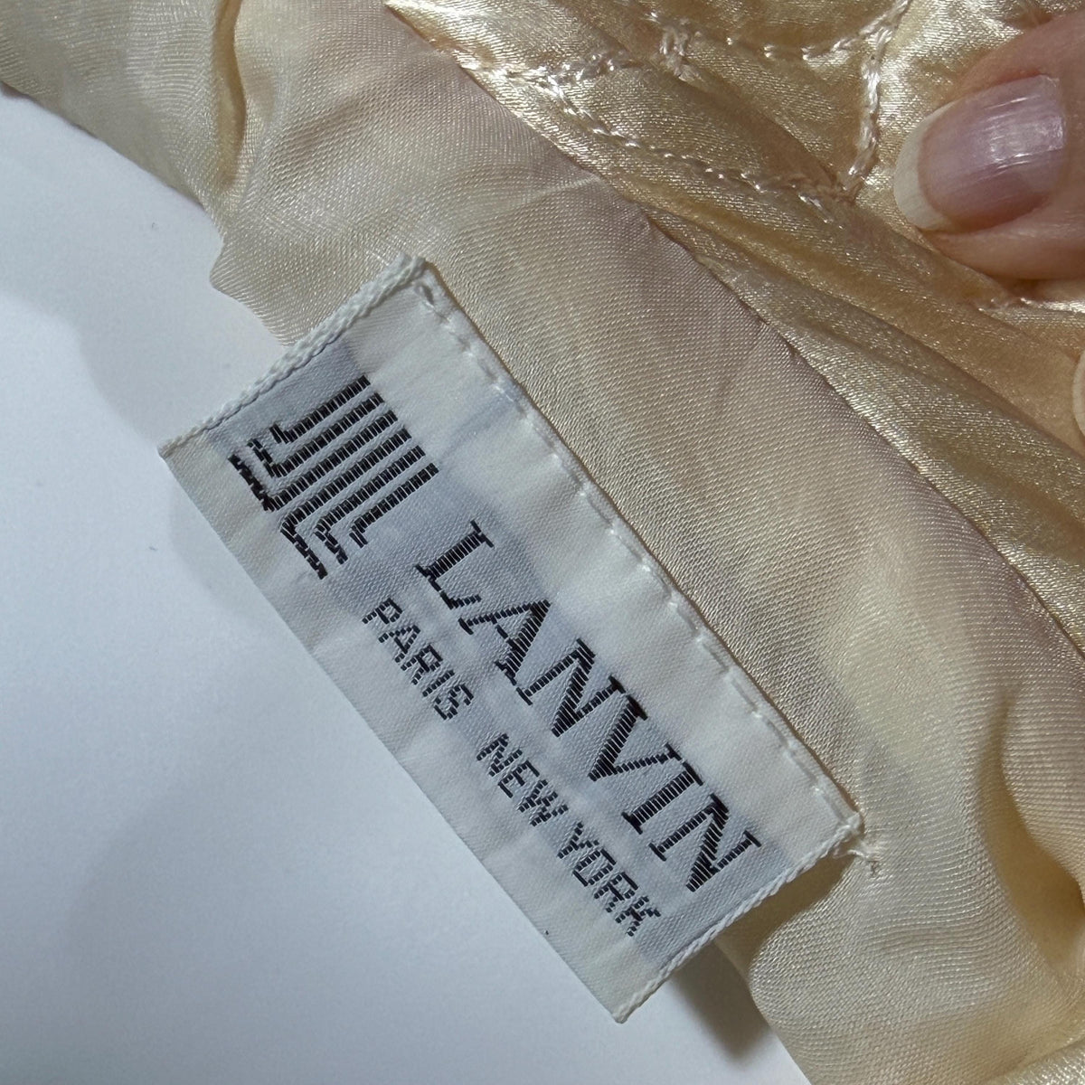 vintage LANVIN 1970s evening jacket, Creamy Peach cocktail bed jacket