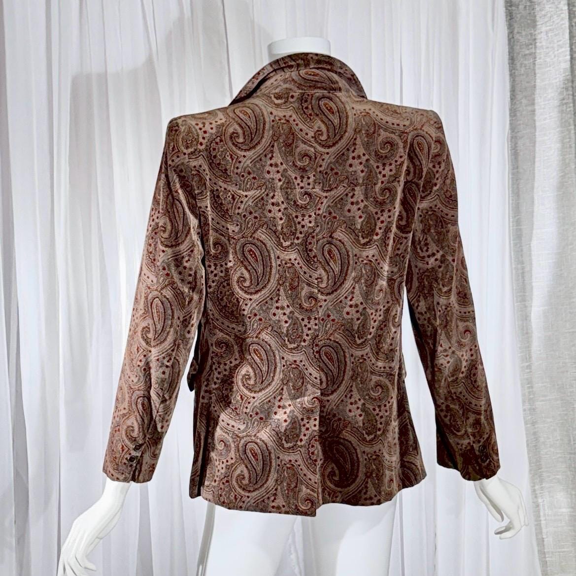 vintage TED LAPIDUS velvet blazer, vintage 1970s cotton velvet paisley jacket