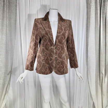 vintage TED LAPIDUS velvet blazer, vintage 1970s cotton velvet paisley jacket