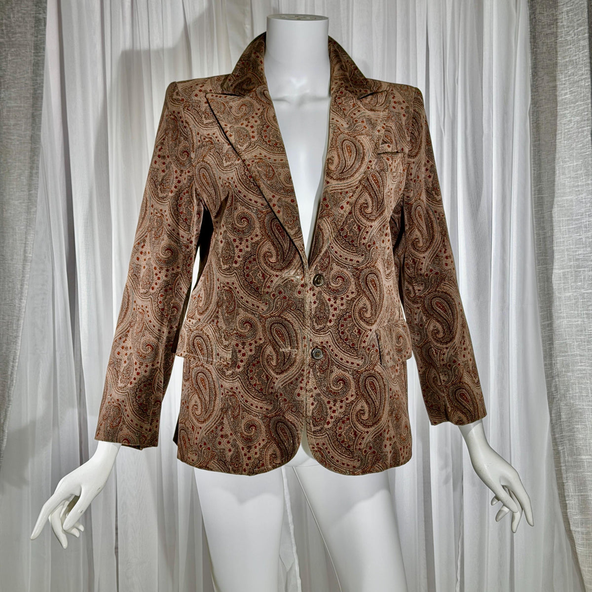 vintage TED LAPIDUS velvet blazer, vintage 1970s cotton velvet paisley jacket