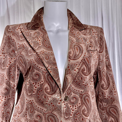 vintage TED LAPIDUS velvet blazer, vintage 1970s cotton velvet paisley jacket