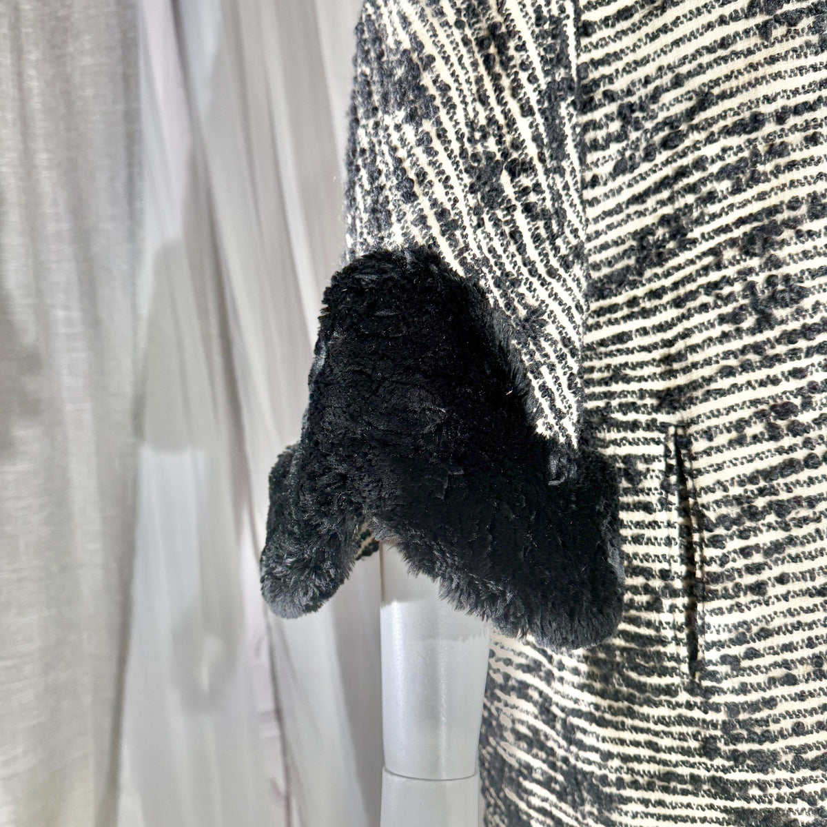 vintage 1940s Winter Coat, MARCEY'S OAK PARK Heavy Black wool Evening Dress Coat