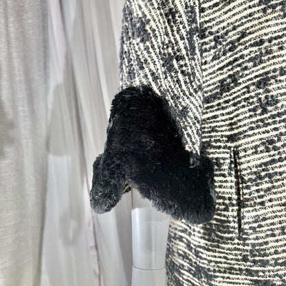 vintage 1940s Winter Coat, MARCEY'S OAK PARK Heavy Black wool Evening Dress Coat