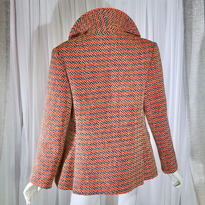 vintage 1960s mod wool jacket, Orange herringbone jacket
