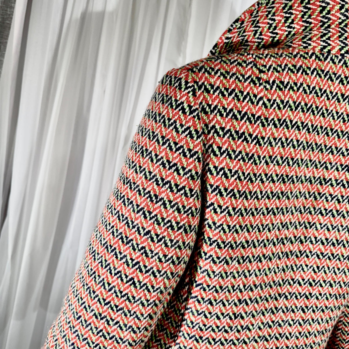 vintage 1960s mod wool jacket, Orange herringbone jacket