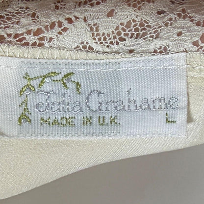 Vintage JULIA GRAHAME Peignoir Set, 1980s Pure Silk Victorian Ivory nightgown robe lingerie dress set
