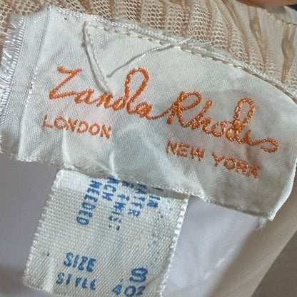 Vintage ZANDRA RHODES Peignoir Set, 1970s Peach Signature Pleat nightgown robe lingerie dress set