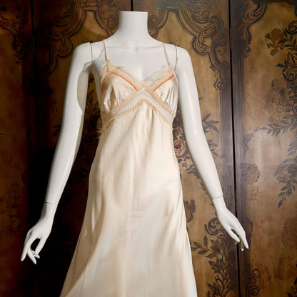 Vintage ZANDRA RHODES Peignoir Set, 1970s Peach Signature Pleat nightgown robe lingerie dress set