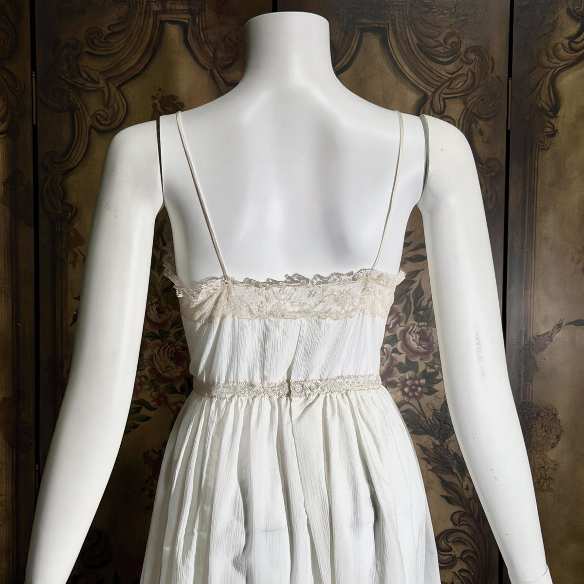 vintage by IRIS 1940s Nightgown slip dress, Sylvia Pedlar white nylon lingerie dress