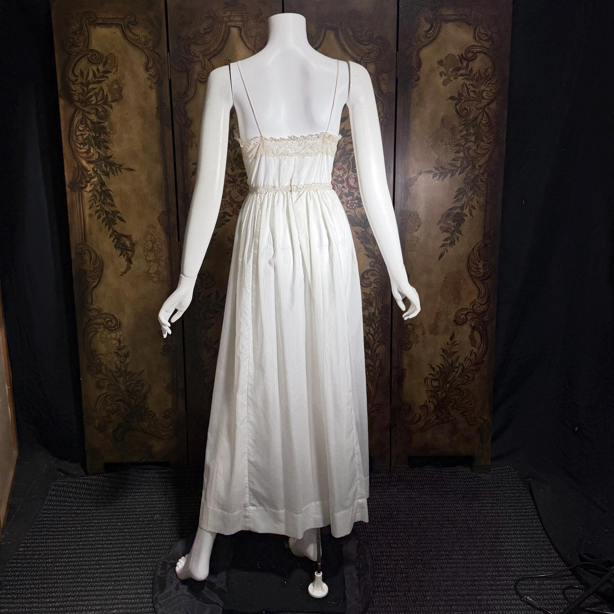 vintage by IRIS 1940s Nightgown slip dress, Sylvia Pedlar white nylon lingerie dress