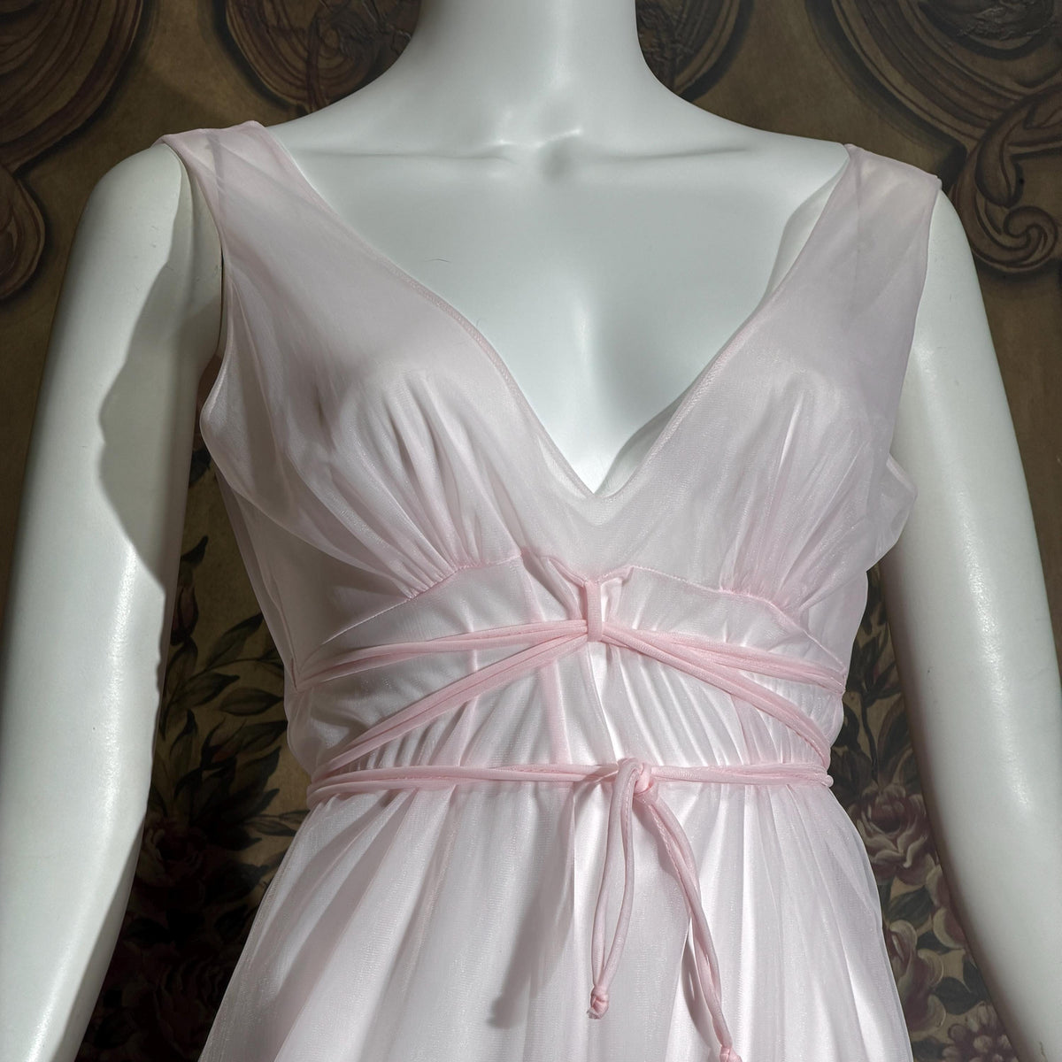 Vintage INTIME nightgown peignoir set, 1960s frothy pink marabou slip dress robe lingerie gown