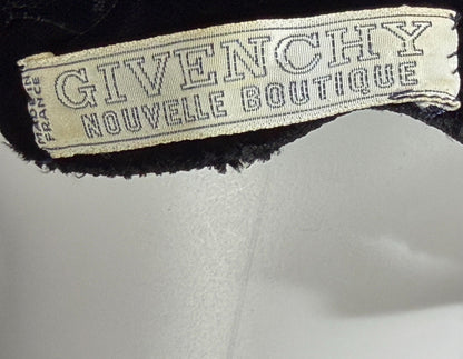 vintage GIVENCHY evening dress gown, 1970s Nouvelle Boutique Black Gold Velvet Silk Metallic